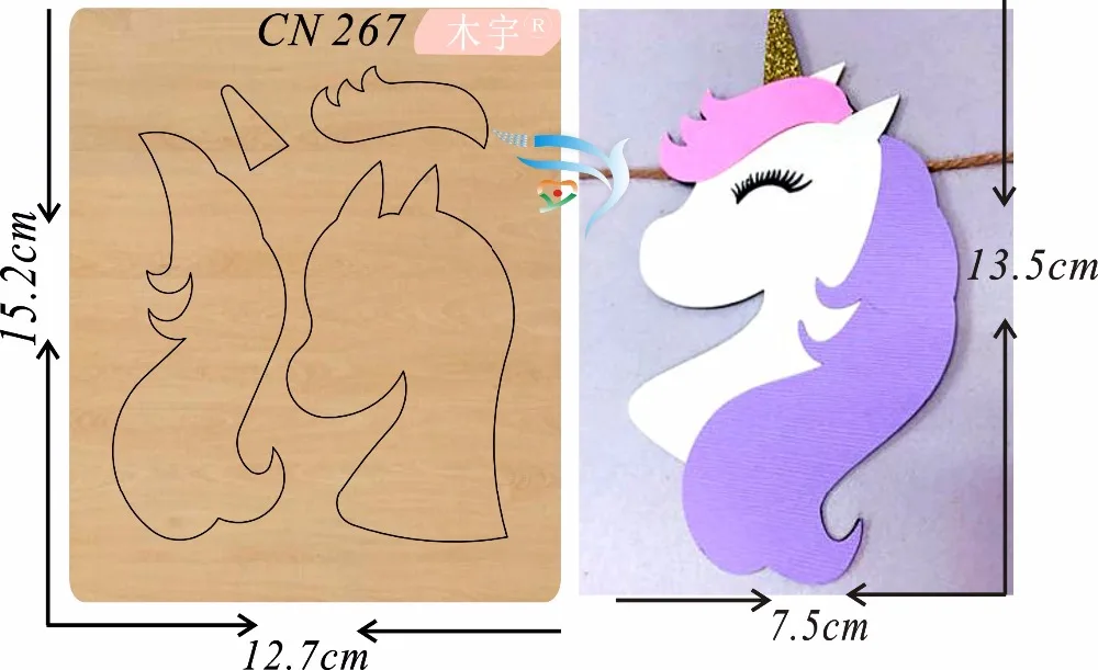 

unicorn cutting die new wooden mould cutting dies for scrapbooking Thickness-15.8mm