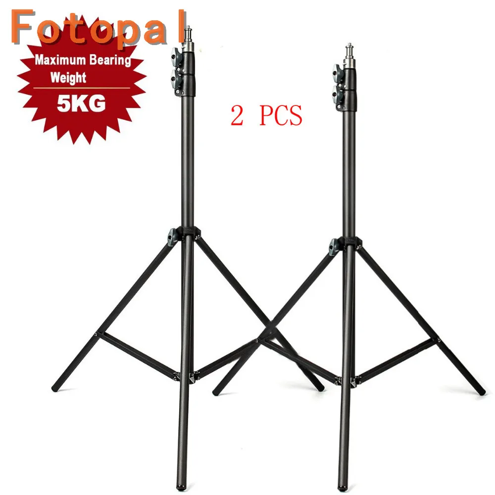 2pcs Fotopal 200cm 2m Light Stand font b Tripod b font With 1 4 Screw Head