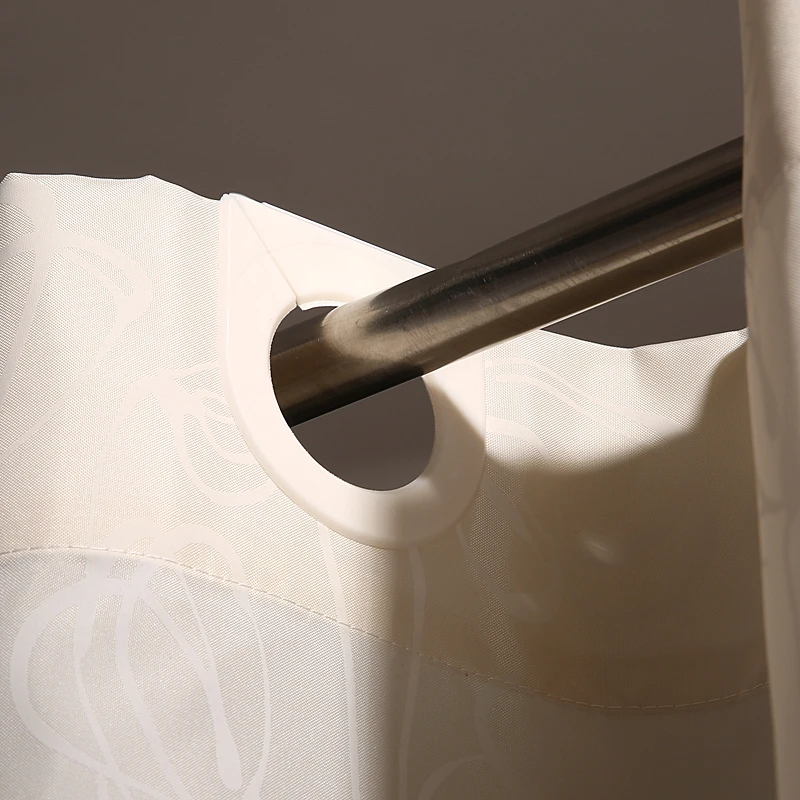 Najtaniej Jasny beż i biały wzór z kwiatowym nadrukiem, odporne na pleśń i wodoodporna tkanina poliestrowa makrocykliczna zasłona prysznicowa 5