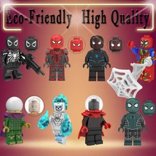 Супер Герои Человек-паук вдали от дома фигурка Mysterio Noir Gwenom cacodemon строительные блоки кирпичи детские игрушки KT1028