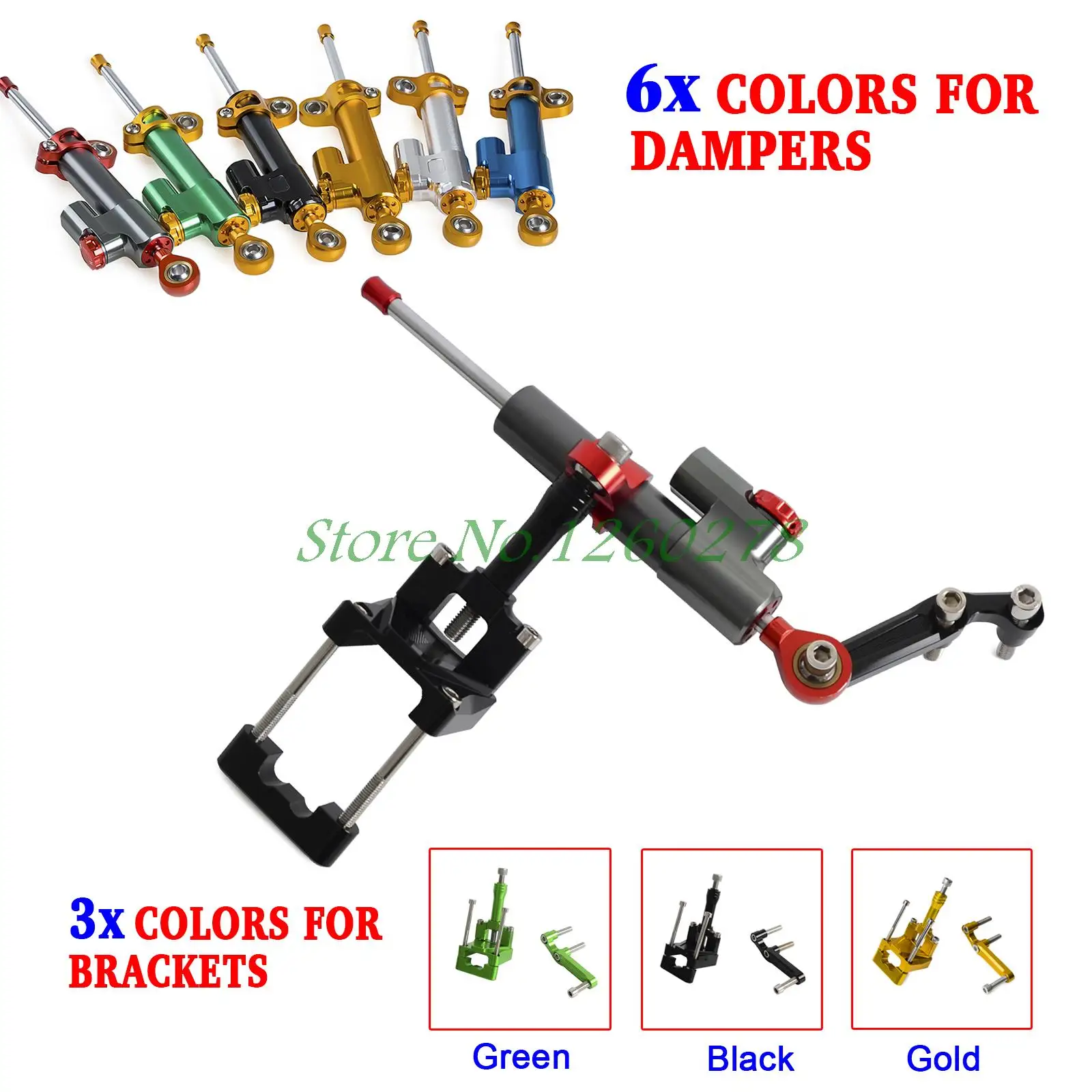 

Motorcycle CNC Steering Damper Stabilizer & Bracket For Kawasaki Ninja Z250 Z300 2013 2014-2016