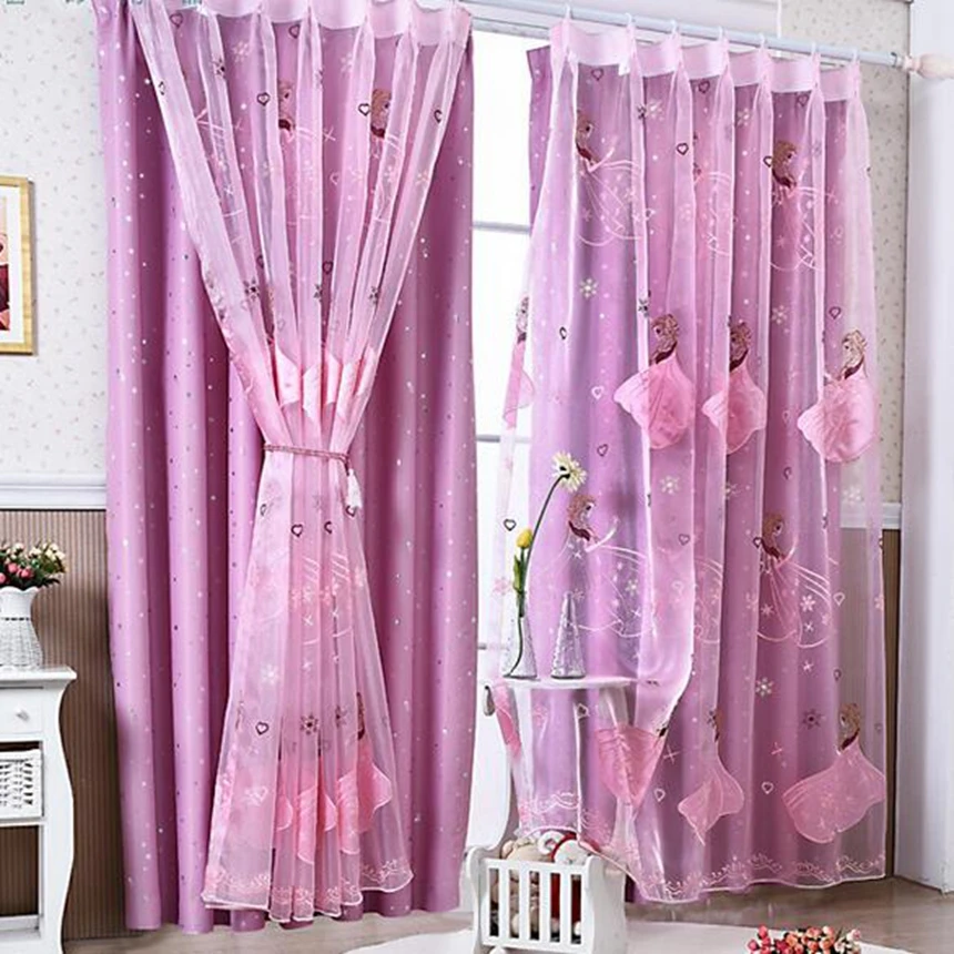 Princess Curtain Children's cartoon Curtains Girl Princess Room Shading