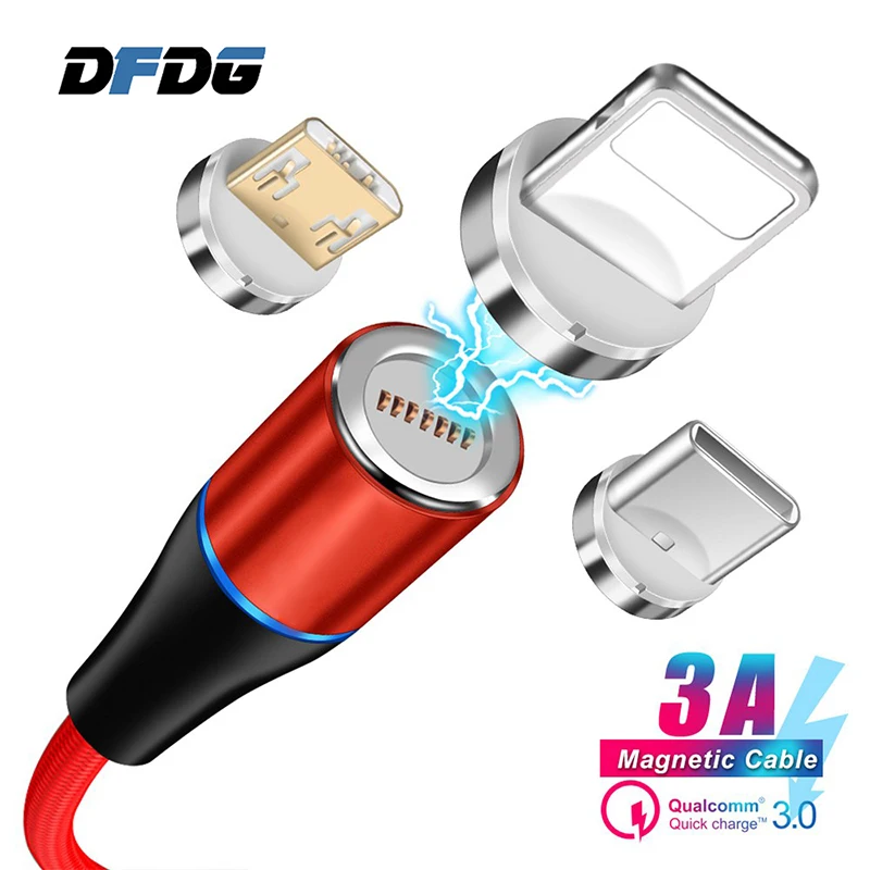 

Magnetic Cable Usb Mobile Phone 3A Magnetic ChargingCharger Micro USB Type C for IPhone X Samsung S8 S9 Huawei Fast Charging 3.0