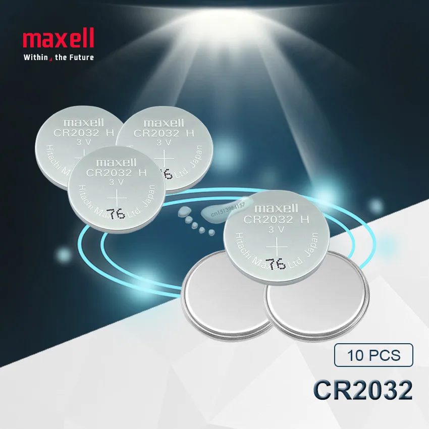 10 шт., maxell,, Новая батарея cr2032, 3 в, кнопочный элемент, монета, батареи для часов, компьютерная игрушка, пульт дистанционного управления cr 2032