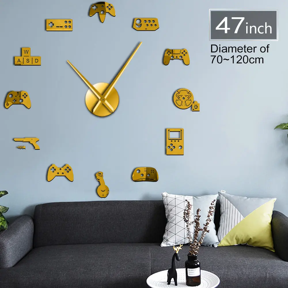 3D настенные часы для Playstation Gaming DIY современные акриловые геймеров модные домашние