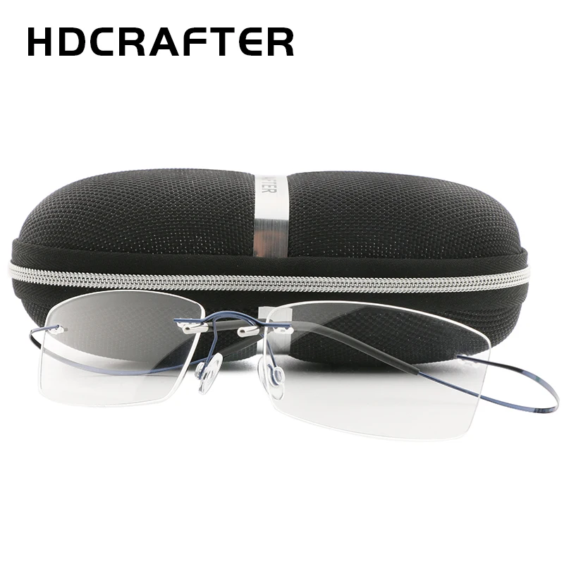 Mens Lightweight Titanium Rimless Eyeglasses Frames HDCRAFTER Prescription Optical Glasses Frame For women Frameless Frames eyeglasses frames eyeglass frames optical glasses