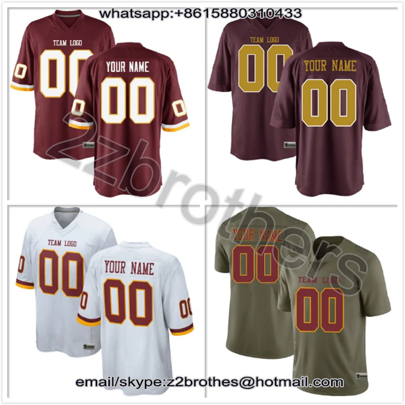 

OEM Factory Custom American Football Jersey Design DIY Logo Stitch Embroidered Team T-Shirt Washington Men Women Youth New Draft