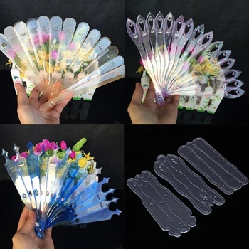 

NEW Silicone Mold DIY Crafts Fan Rib Shaped Mirror Jewelry Making Resin Decorative