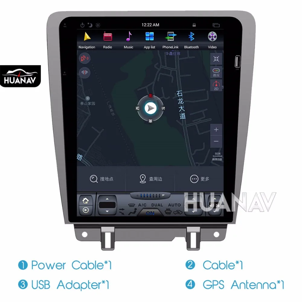 Android Tesla Стиль 12 дюймов Автомобильный DVD gps навигация для Ford Mustang 2010- Автомобильный Радио плеер Авто Стерео головное записывающее устройство