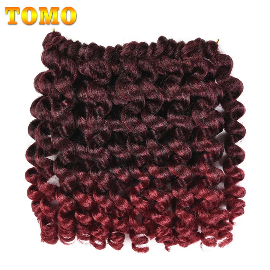 

TOMO 8" Jumpy Wand Curl Crochet Braids 20 Roots Jamaican Bounce Crochet Hair Ombre Synthetic Braiding Hair Extensions