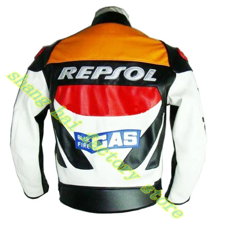 

Duhan company made Moto GP REPSOL Racing Leather motorcycle Jacket VS02 waterproof high quality blue orange