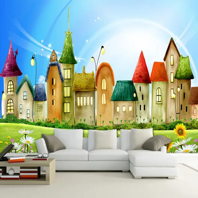 Online Custom Photo Wall Paper Castle Cartoon House Large Online Custom Photo Wall Paper Castle Cartoon House Large Painting Children Kids Room Bedroom Non Woven Embossed Wallpaper Roll Aliexpress