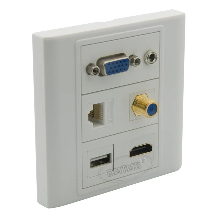 Vga, Hdmi Audio, USB, RJ45, Pelat Dinding TV Kepala F dengan