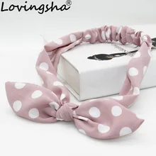 LOVINGSHA-coletero grande con diseño de lunares para mujer, accesorios para el cabello para mujer, bandana FD094