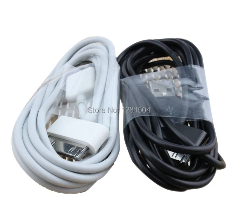 

2m / 6FT Long White Black USB Sync Data Charger Cable wire Cord for Apple iPhone 4 4S 3GS 100pcs/lot