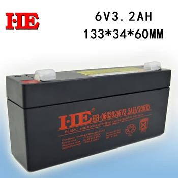 

AGM storage battery 6v 3.2ah rechargeable sealed lead acid battery 133*34*60mm with deep cycle and long life performance