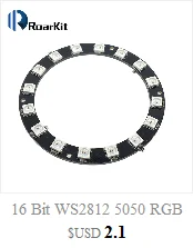 Цветная(RGB светодиодный кольцо от 1 до 3, 4, 7, 8, 9, 12 16 24 32 бита светодиодный s WS2812 5050 RGB светодиодный кольцевая лампа светильник RGB led со встроенным драйверы для Arduino DIY Kit