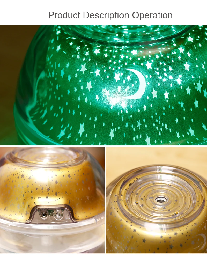 

New Brand Design Household Mini Humidifier Aromatherapy Projection ,And Crystal Bedside Decoration Night Light