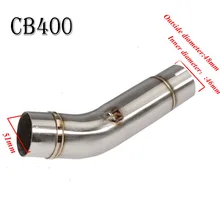 Motorcycle Exhaust Middle Pipe Case For Honda CB400 Without Exhaust Stainless Steel TZD400