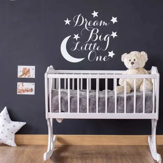 Moon Starswall Decal Quote Dream Little One Kids Nursery Wall Moon Starswall Decal Quote Dream Little One Kids Nursery Wall Decals Children S Bedroom Diy Pattern