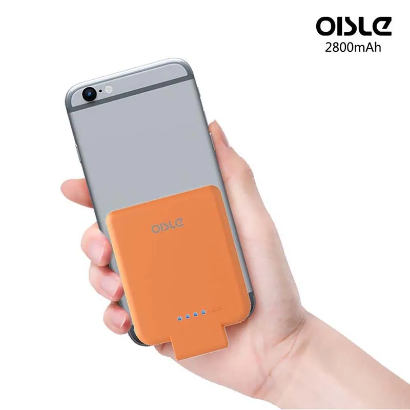 OISLE 2800 мАч чехол для зарядного устройства для iPhone 6 6s 7 8 Внешний внешний аккумулятор для iPhone 5 S SE Мини портативный резервный аккумулятор - Цвет: MP282S-ORANGE