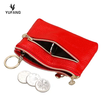

YUFANG Women Coin Purse card holer Genuine Leather Female Travel Organizer Mini Pouch Women Storage Bag Cards Change Wallets