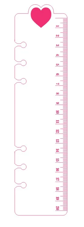 Милый A5 A6 прозрачный рулетка, pp розового цвета с сердечком и Стиль с вкладными листами спираль 6 отверстий Тетрадь планировщик аксессуары для ручной работы - Цвет: A5  20cm 1pc