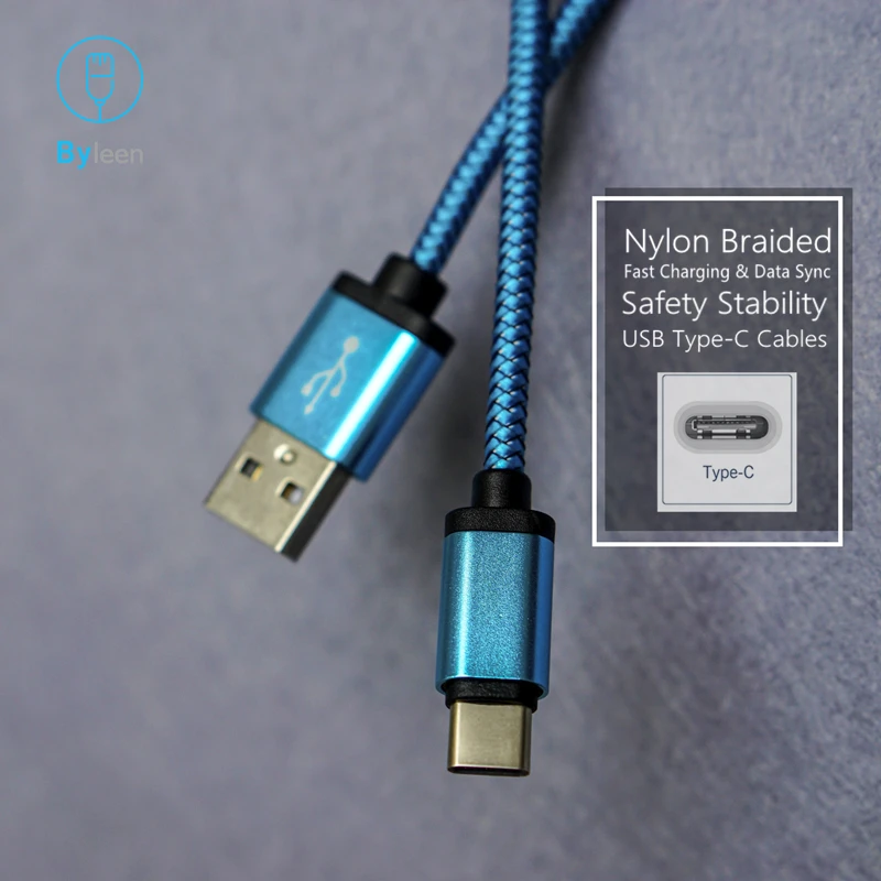 

USB Type-c Line Nylon Braided Fast Charge Data Line for Xiaomi MI A1 7 8 se huawei P9 P10 P20 lite Samsung S8 S9 Plus Note 8