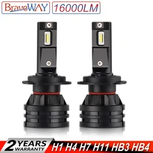 Buy BraveWay 2019 New Car Lights Led H7 16000LM H11 LED Lamp for Cars Headlight H1 H4 H8 H9 9005 9006 HB3 HB4 Turbo H7 LED Bulbs 12V Free Shipping