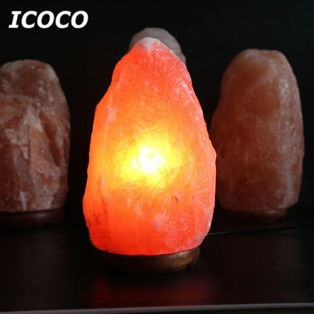 

ICOCO Hot Sale Natural Hand Carved Crystal Salt Light Atmosphere Night Light for Bedroom Home Decor Birthday Xmas Gift Wholeale
