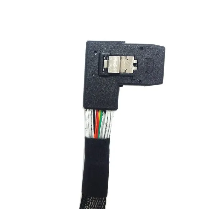 

Ultra Slim Flat Left Angled 90 Degree Mini SAS 36pin SFF-8087 to 8087 Data Raid Cable 50cm 0.5m