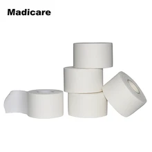 12 рулонов 2,5 см* 10 м хлопковая спортивная лента рулон запястья защита колена Волейбол Баскетбол клейкая спортивная лента запястье зигзагообразный край