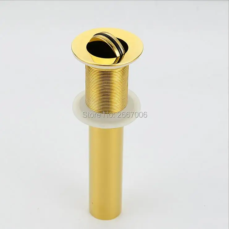 GIZERO Brass Basin Faucet Drain Turnover Golden Bathroom Waste Drain Reversible Drain Without