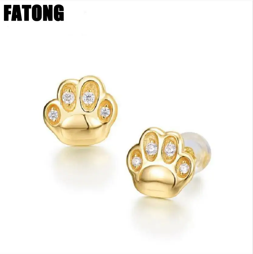 

Fashion wild 925 sterling silver cat claws zircon earrings women J0346