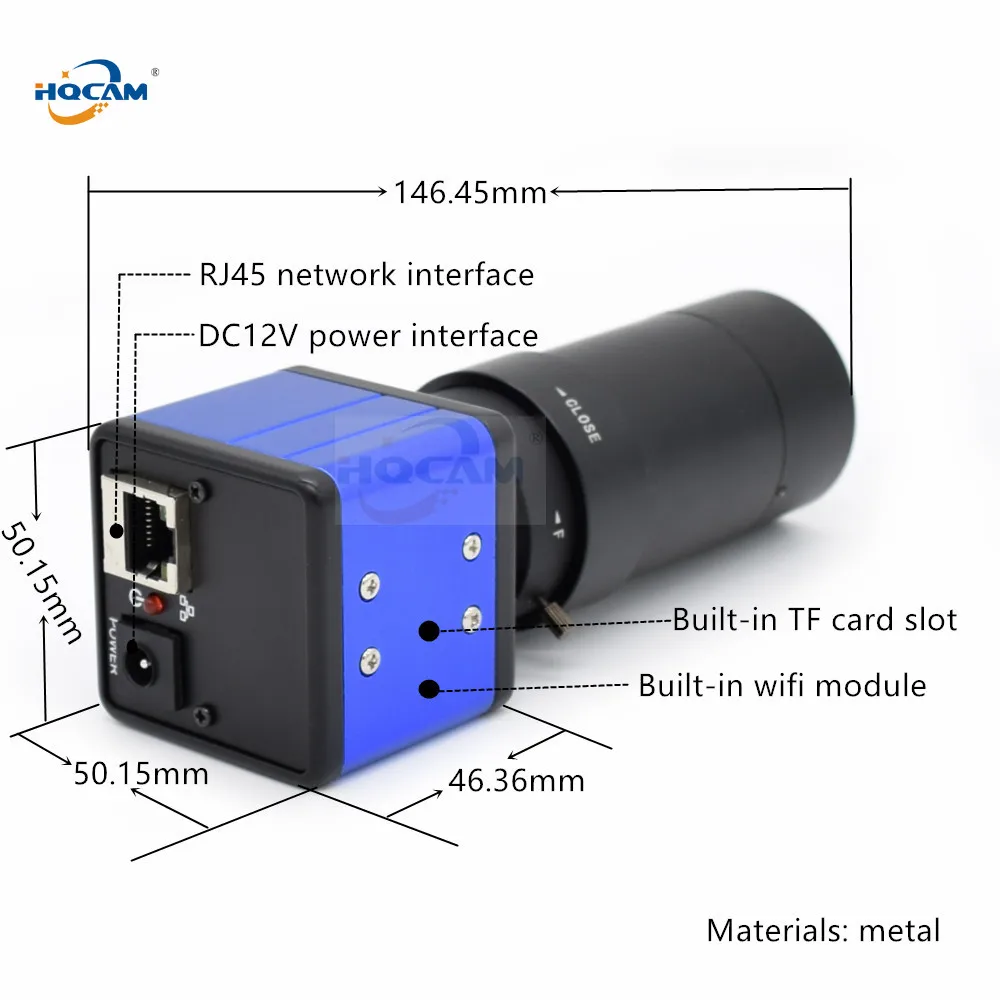 1920P 1080P CamHi аудио мини wifi коробка ip-камера для помещений беспроводная безопасность P2P Onvif CCTV TF слот для карт 5-100 мм ручной зум-объектив