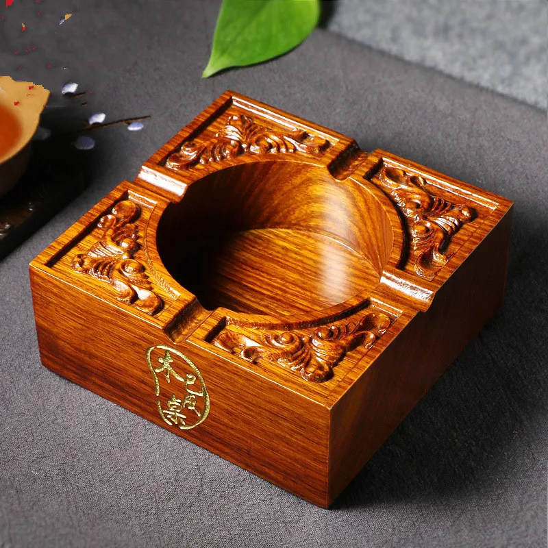 Chinese Solid Wood Ashtray Red Sandalwood Ashtray African Rosewood Box