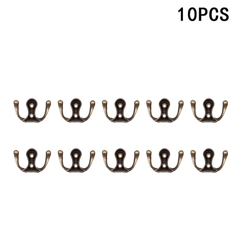 

10x Wall Door Zinc Alloy Antique Hook Hanger For Key Clothes Coat Hat Bag Towel