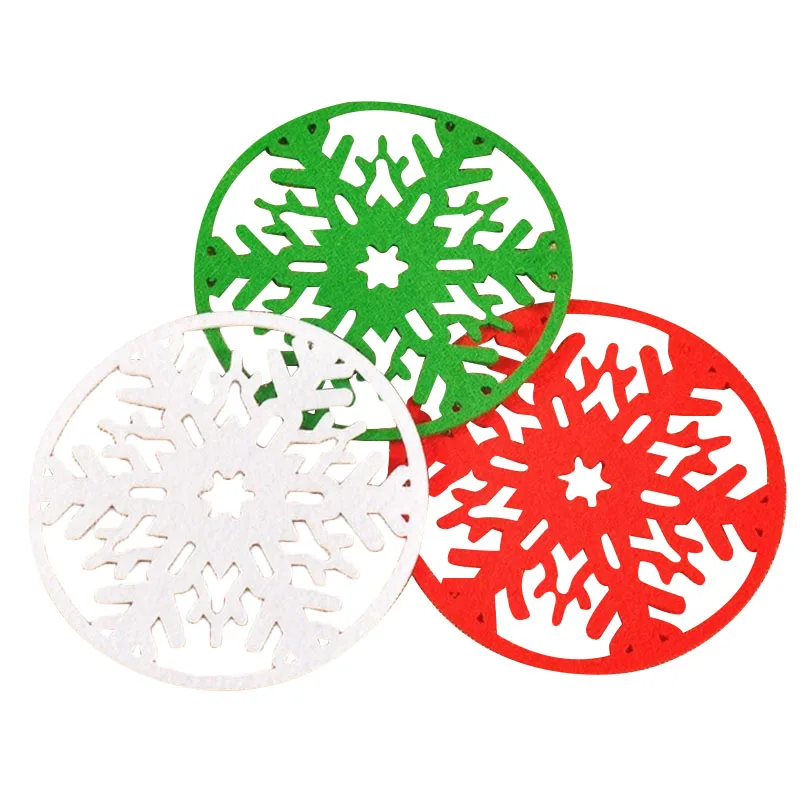 

YHYS Christmas Snowflake Coasters Drink Coffee Tea Cup Mat Pad Xmas Table Decor
