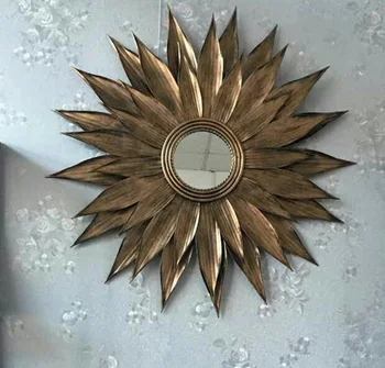 

Metal Sunburst Mirror in Aged Brass / Sunflowers Mirror of 60cm,80cm,100cm
