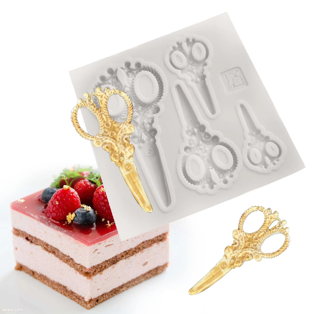 

Cake Decorating Tools 1PC Scissors Shape Chocolate Mold Silicone Soap Mold Fondant Cake Kitchen Baking Accessories