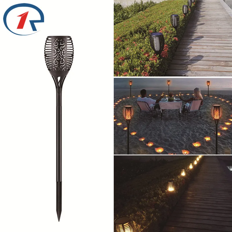

ZjRight Solar Path Torches Lights outdoor Waterproof Flame Lighting lamp 96LED Flickering Torch Lights for Garden/Pathways/Yard
