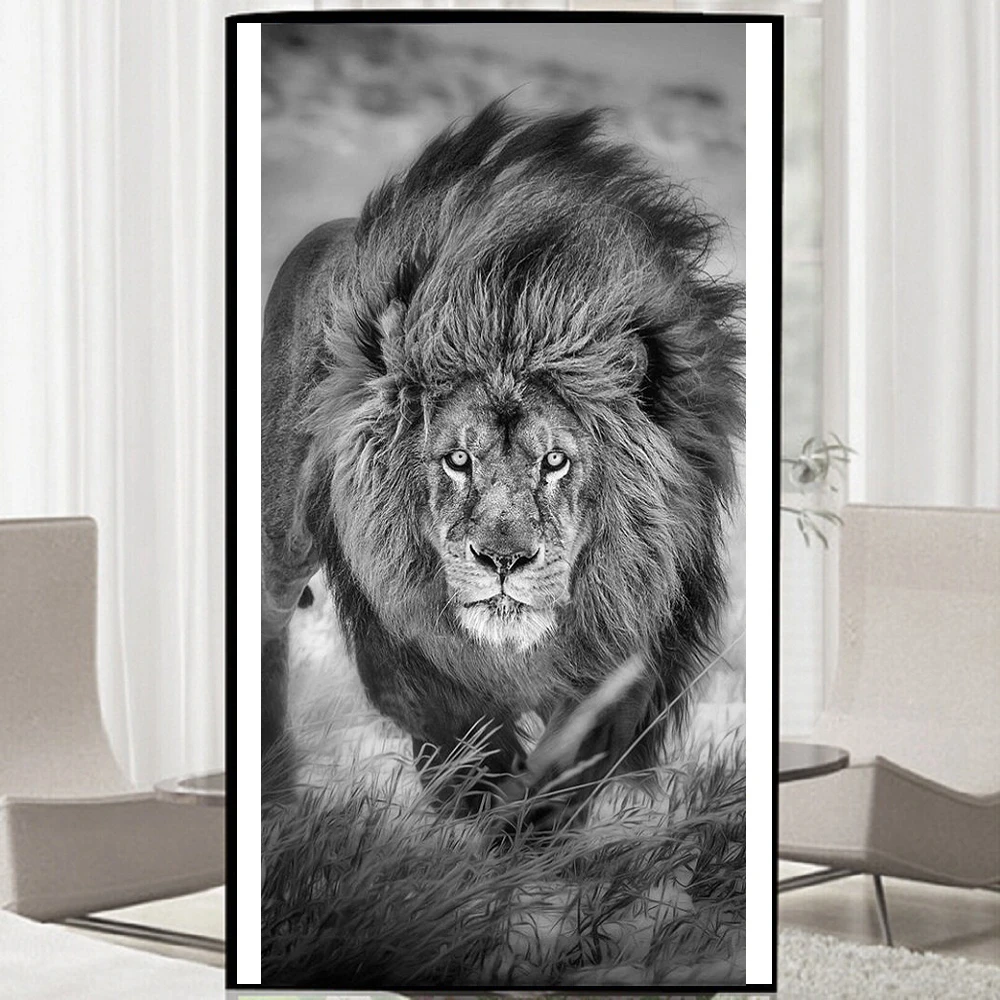 PSHINY 5D DIY Diamantová výšivka prodej lví obrázky Plné vrtání Kulaté kamínky zvíře Diamantová malba Noví příchozí vyšívání