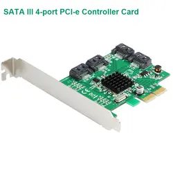 SATA III 4-порт PCI-Express контроллер карты с функцией RAID/Marvell 88SE9230/Низкий кронштейн/NCQ/Порты и разъёмы мультипликации