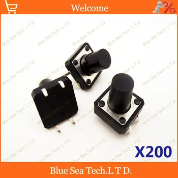 

200 pcs 12*12*12mm Round Tactile Push Button Switch/Micro switch,12X12X12MM DIP button switch black