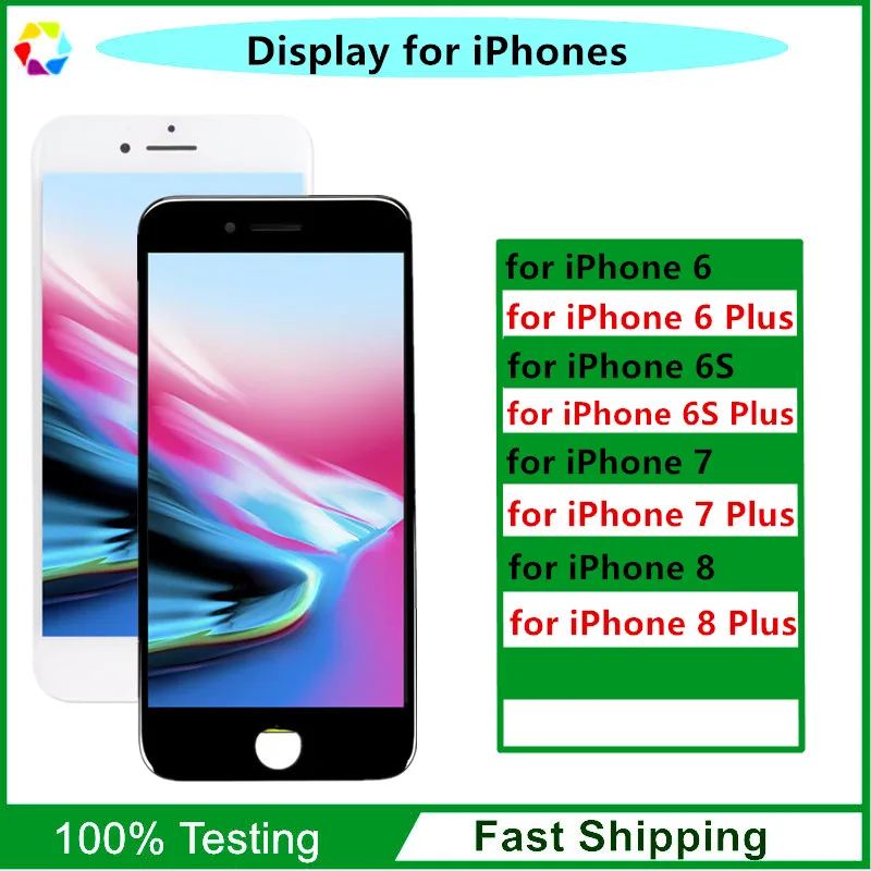 

10 Piece AAA+ Quality LCD for iPhone 6 6S Plus Display Screen + Touch Digitizer Assembly LCD for iPhone 7 8 Plus