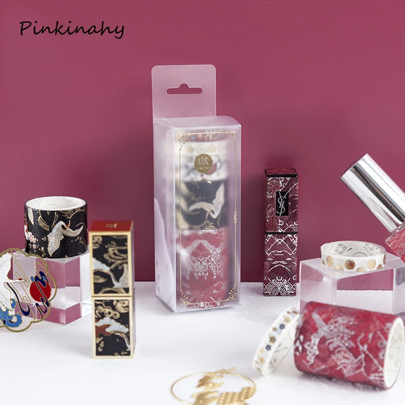 

5 Pcs/lot Japanses Decorative Retro Gilding Washi Tape Set Japanese Paper Stickers Scrapbooking Adhesive Washitape Stationary 83