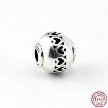 Эссенция взаимосвязанные филигранные сердца подвеска любовь бусины для женщин Изготовление ювелирных изделий DIY Fit PANDORA Подвески Серебро 925 FE017