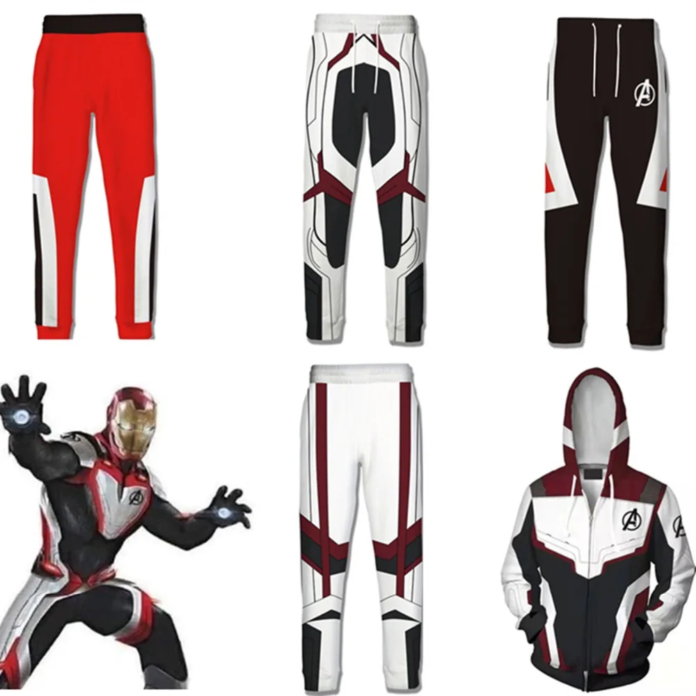 

Avengers Endgame Quantum Realm Iron Man Hoodies Sweatshirt Jacket Cosplay Costumes Advanced Tech Hoodie Captain America Pant
