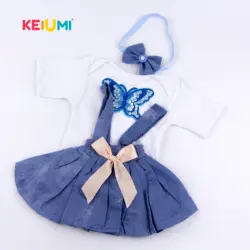 KEIUMI Reborn Одежда для куклы-младенца костюм для 17-19 дюймов Reborn Boneca детское игрушечное Платье С Рисунком бабочки одежда для малышей детский