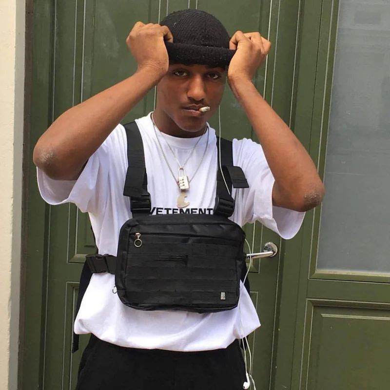 

Original Nylon Tooling Machine Hip Hop Tactical Vest Vest Multi-pocket Chest Bag Tide Unisex Backpack